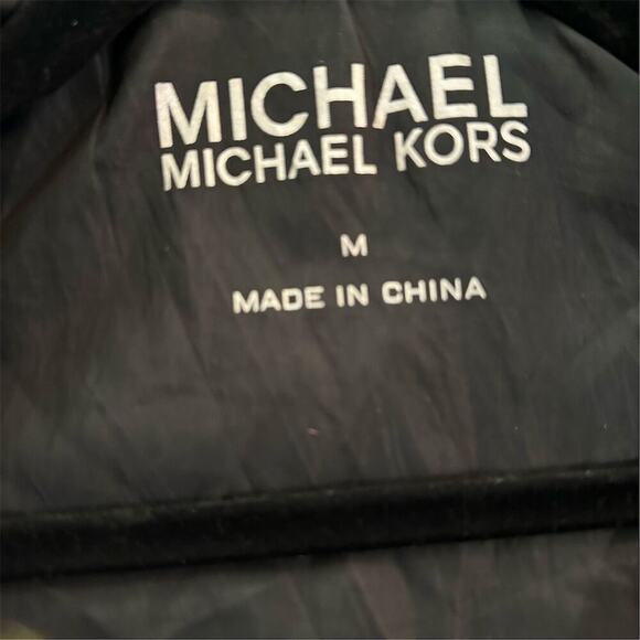 Michael Kors Women's Black moto bubble jacket Quilted Coat M 3/4 length Winter - Picture 9 of 15